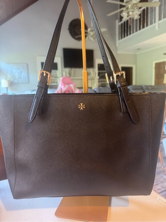 Tory Burch Handbags - Tory Burch Emerson Women's Large Top Zip Tote Handbag - Black